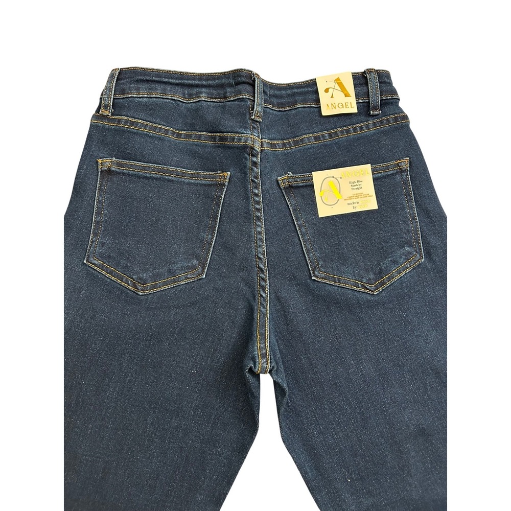 Angel High Rise Stretchy Straight Jeans Womens Size 7 Dark Blue New NWT Rayon - Picture 8 of 11